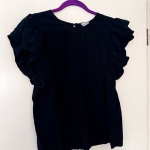 a new day Black Ruffle Sleeve Blouse